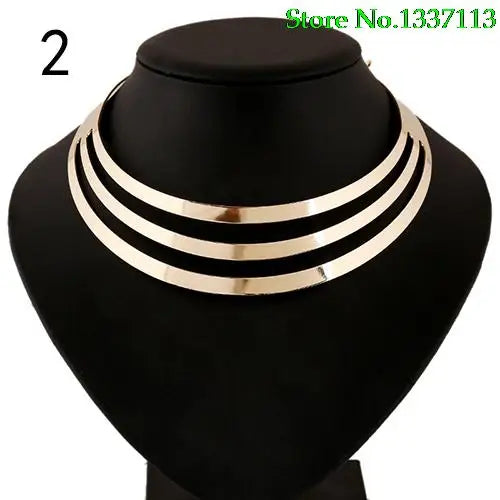 Arcadia Layers – Bold 3-Layer Semi-Circle Choker Necklace