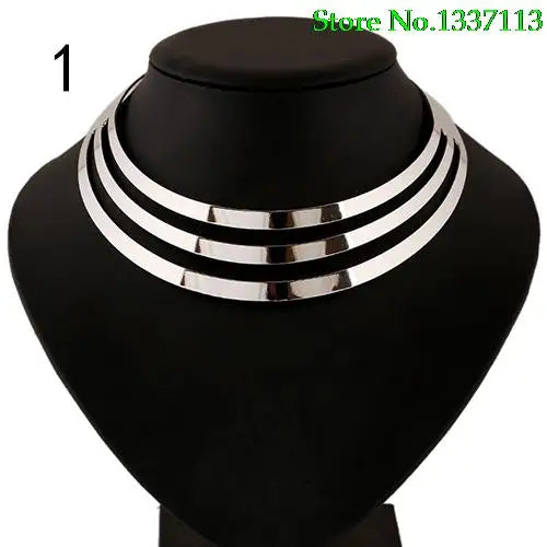 Arcadia Layers – Bold 3-Layer Semi-Circle Choker Necklace