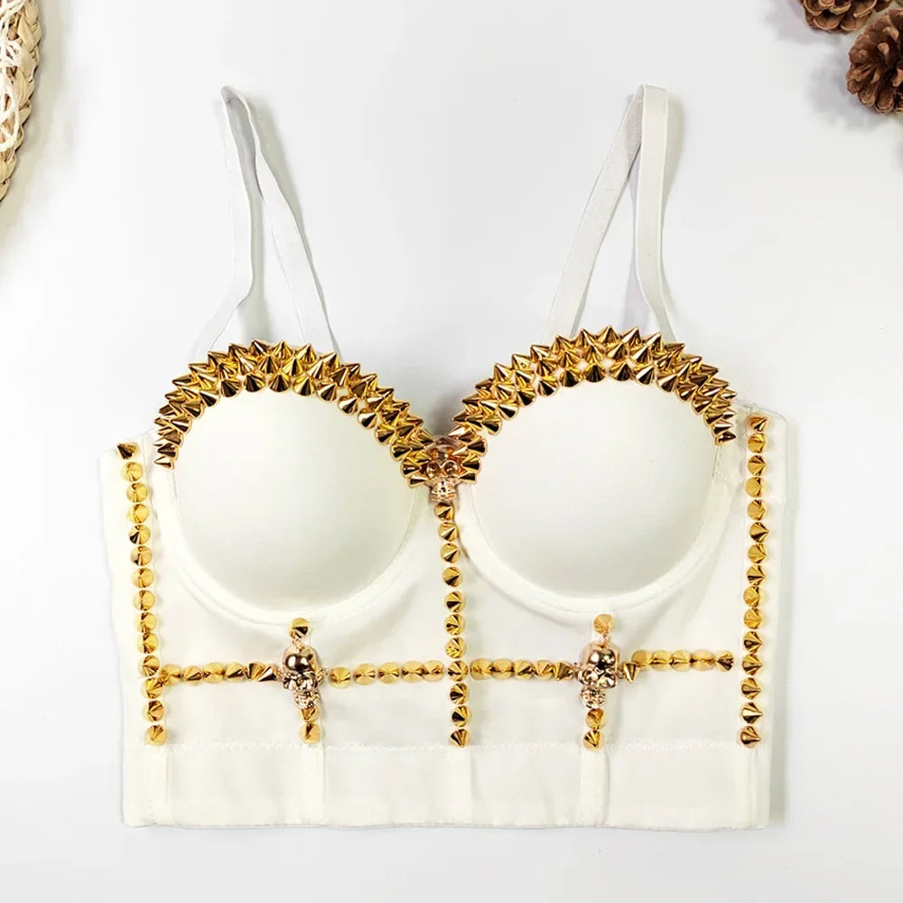 DiamondShine™ Y2K Sequin Push-Up Crop Top