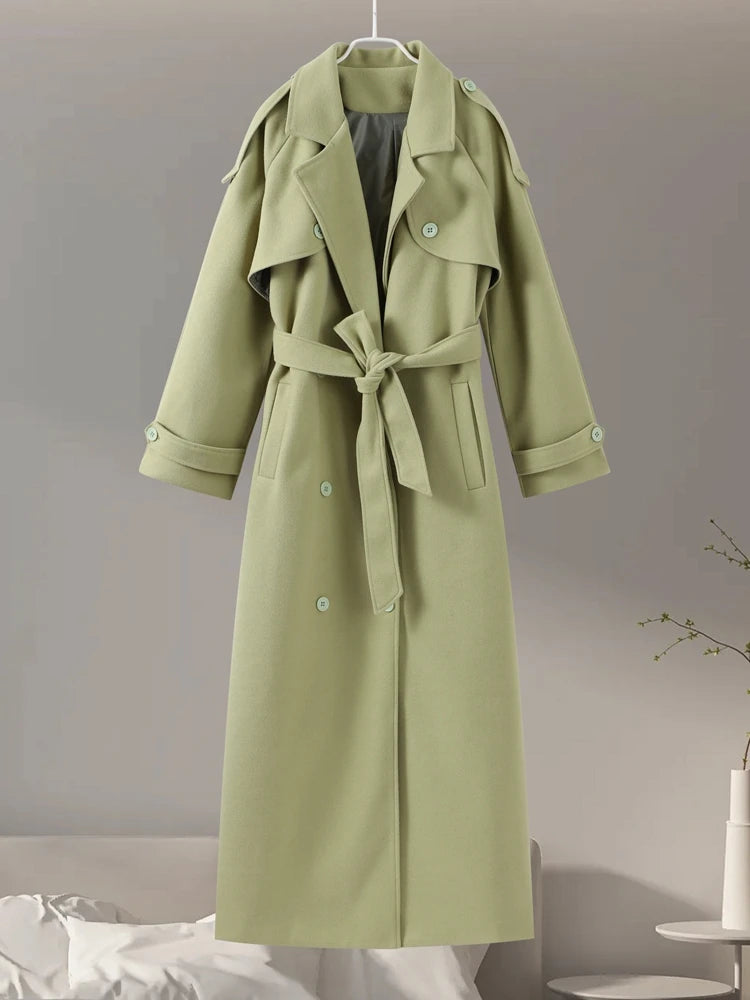 Midnight Trench Double-Breasted Coat