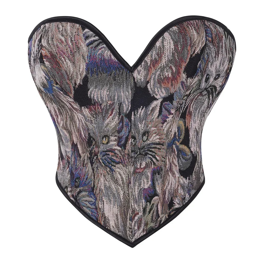EleganceLace™ Overbust Corset Crop Top with Push-Up Design