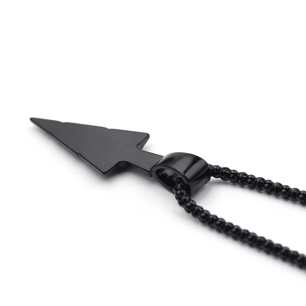 Shadow Arrow – Long Black Pendant Necklace