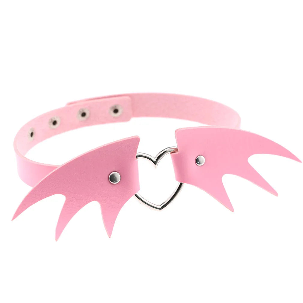 Pink Spike Rivet Choker – Gothic Punk Statement