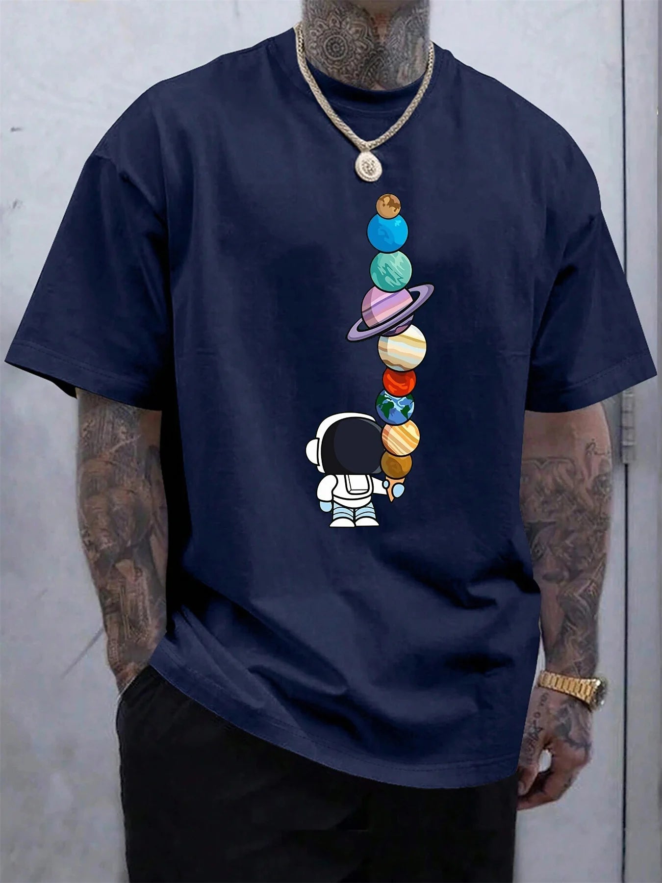 ASTRODRIFT Graphic Tee β 100% Cotton, Planet Print
