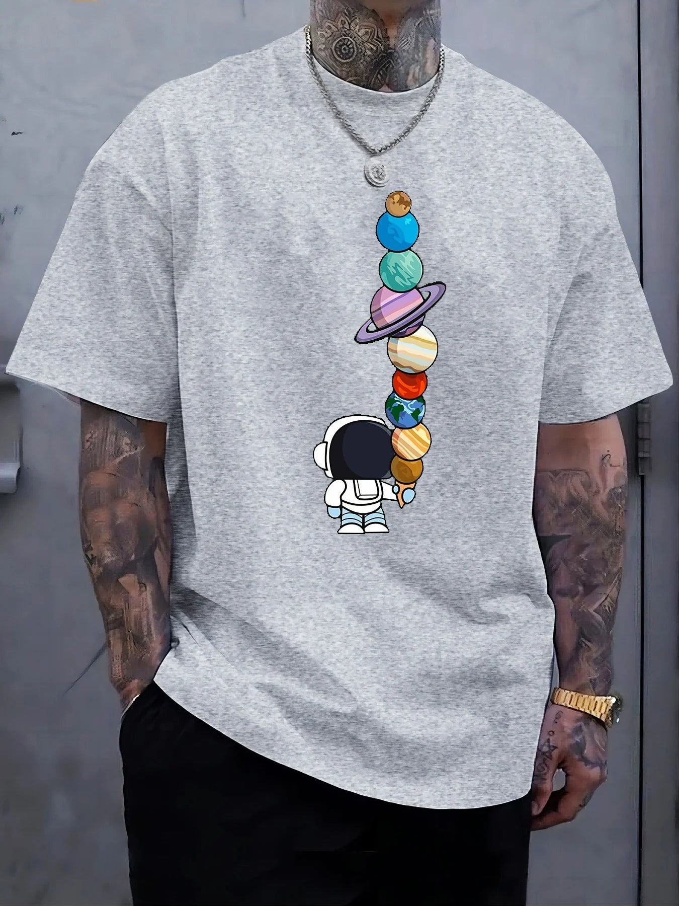 ASTRODRIFT Graphic Tee β 100% Cotton, Planet Print