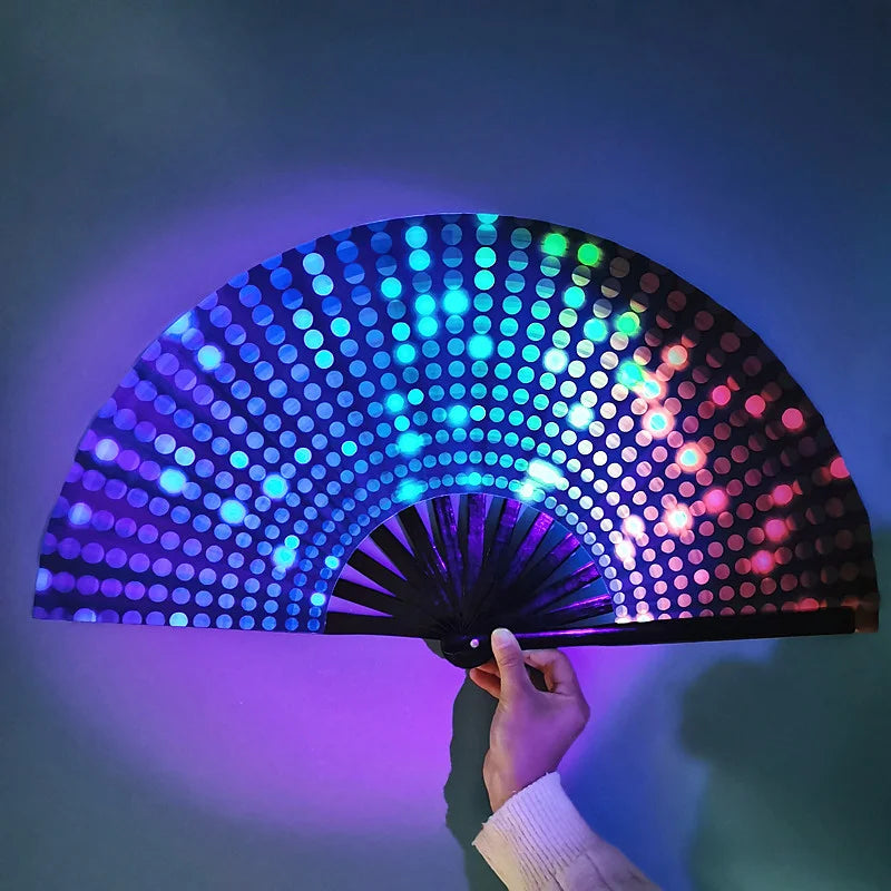 GlowRush Folding Fan – Fluorescent Vibe Fan for Dance & Daily Drip