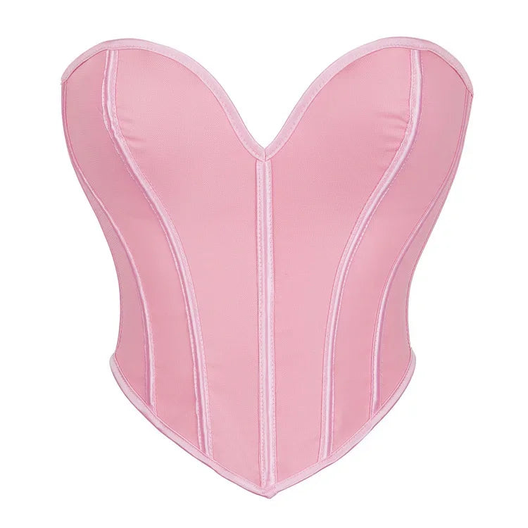 EleganceLace™ Overbust Corset Crop Top with Push-Up Design