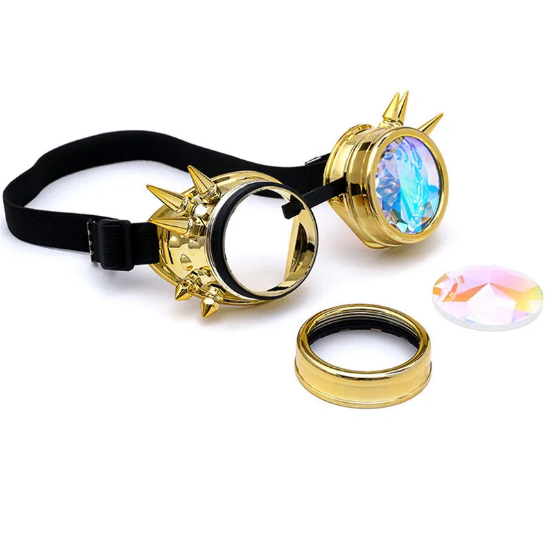 SpikedRetro Steampunk Goggles – Gothic Punk Eyewear with Attitude