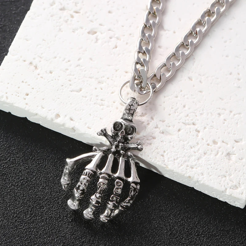Bone Crypt – Gothic Skull Pendant Necklace Unisex