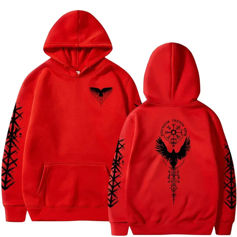 VÆRTEX//Y2K Viking Raven Hoodie – Urban Winter Streetwear