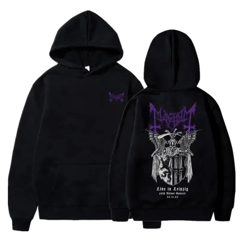 MAYHEM//VOID Black Metal Hoodie – Cyber Grunge Streetwear Drop
