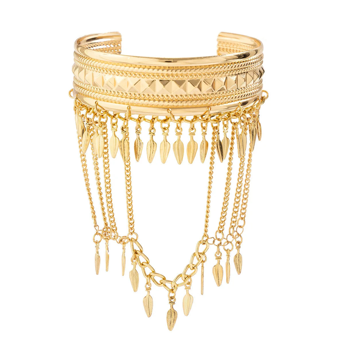 GoldenTribe Armlet – Festival Cuff with Coins & Leaf Tassels