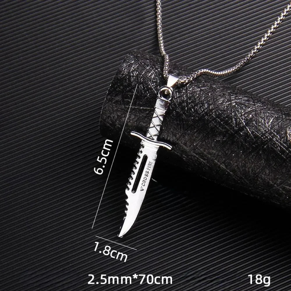 Grenade Flux – Double-Tone Punk Pendant Necklace