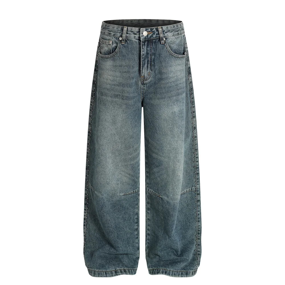 Rustgrade – Washed Rivet Utility Denim Pants