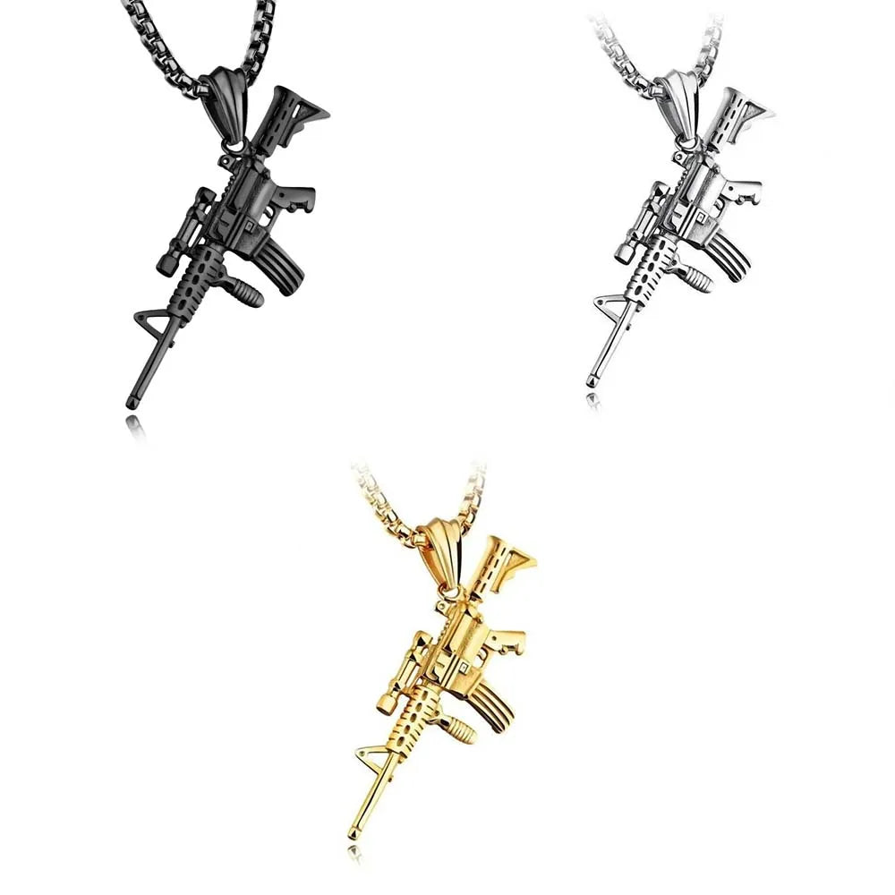 Grenade Flux – Double-Tone Punk Pendant Necklace