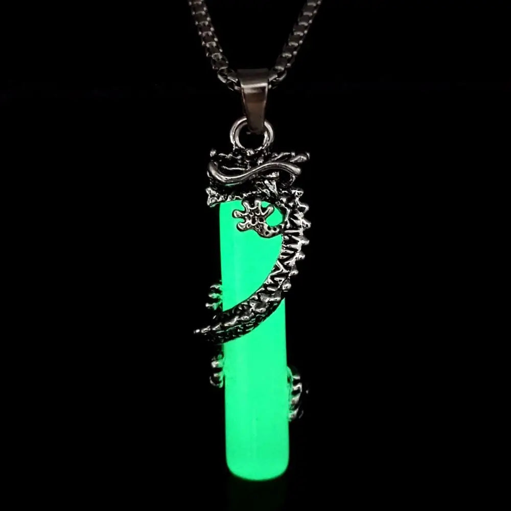 Drakon Core – Luminous Glow-in-the-Dark Pendant Necklace