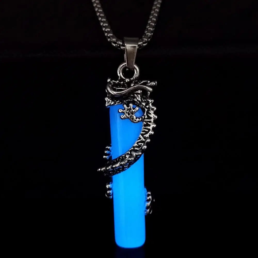 Drakon Core – Luminous Glow-in-the-Dark Pendant Necklace