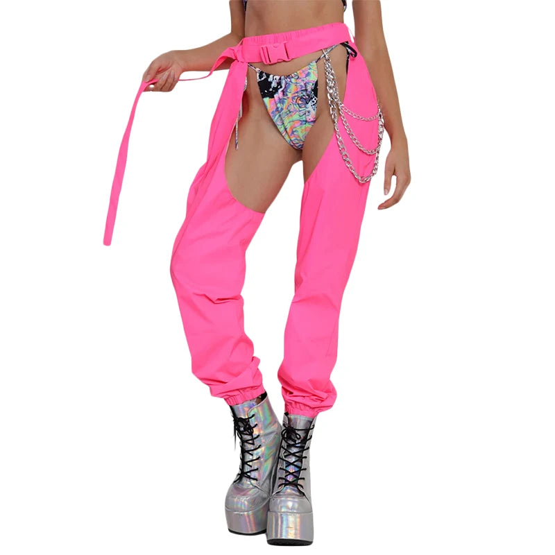 AFTERGLOW Cut-Out Chaps — Buckle, Patchwork/Solid