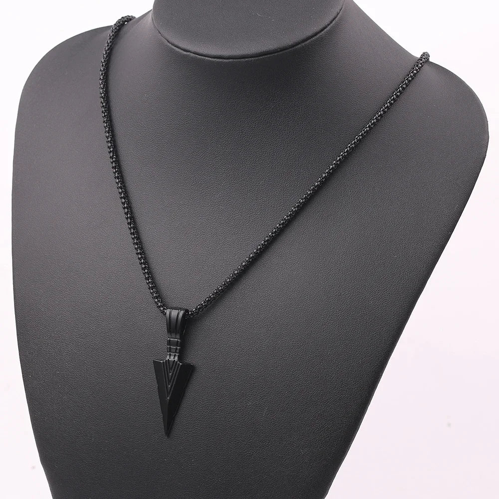 Shadow Arrow – Long Black Pendant Necklace