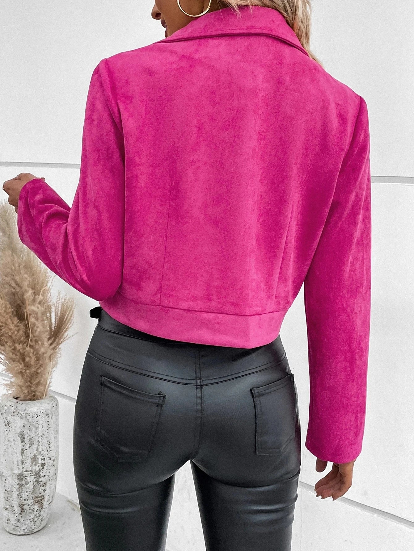 Women’s Jacket — Solid, Turn-Down Collar, Long Sleeve, Autumn/Winter