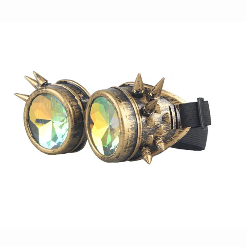 SpikedRetro Steampunk Goggles – Gothic Punk Eyewear with Attitude