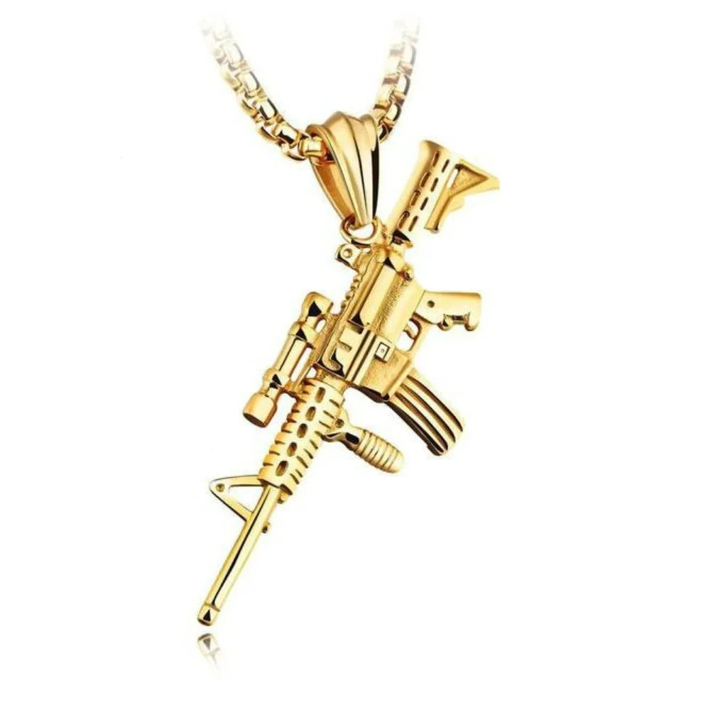 Grenade Flux – Double-Tone Punk Pendant Necklace