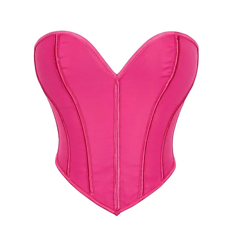 EleganceLace™ Overbust Corset Crop Top with Push-Up Design