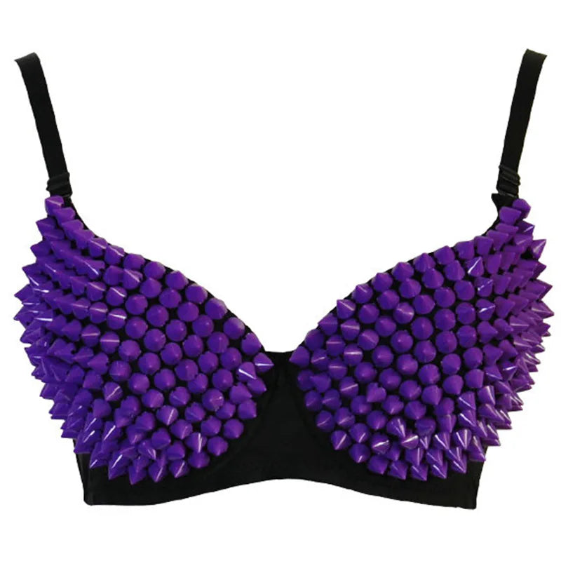 DarkRivet™ Gothic Punk Bralette with Silver Studs