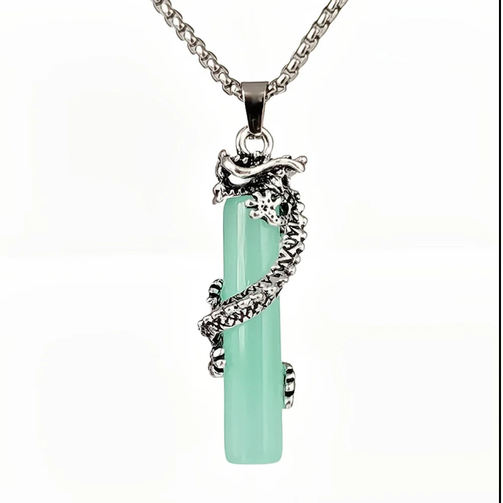 Drakon Core – Luminous Glow-in-the-Dark Pendant Necklace