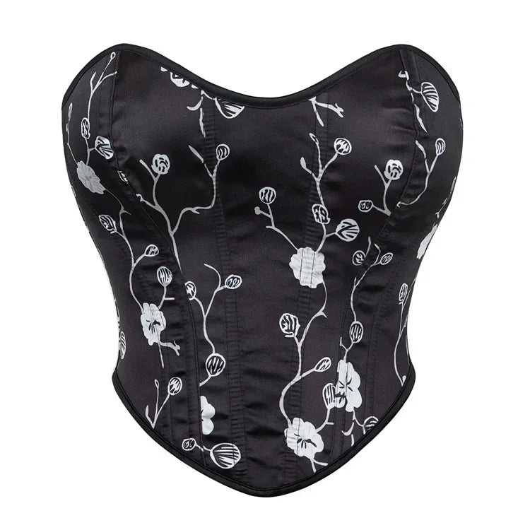EleganceLace™ Overbust Corset Crop Top with Push-Up Design