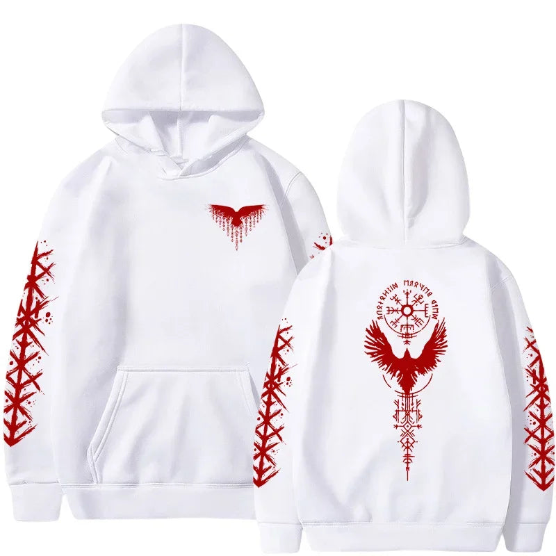 VÆRTEX//Y2K Viking Raven Hoodie – Urban Winter Streetwear