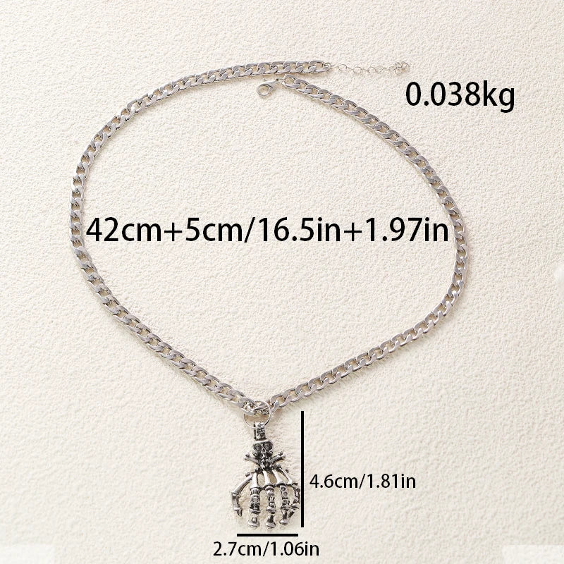 Bone Crypt – Gothic Skull Pendant Necklace Unisex