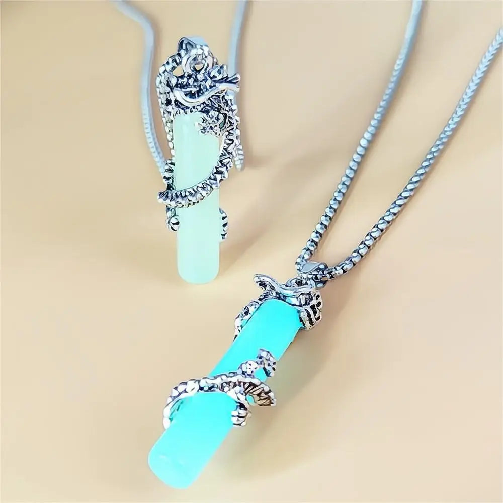 Drakon Core – Luminous Glow-in-the-Dark Pendant Necklace