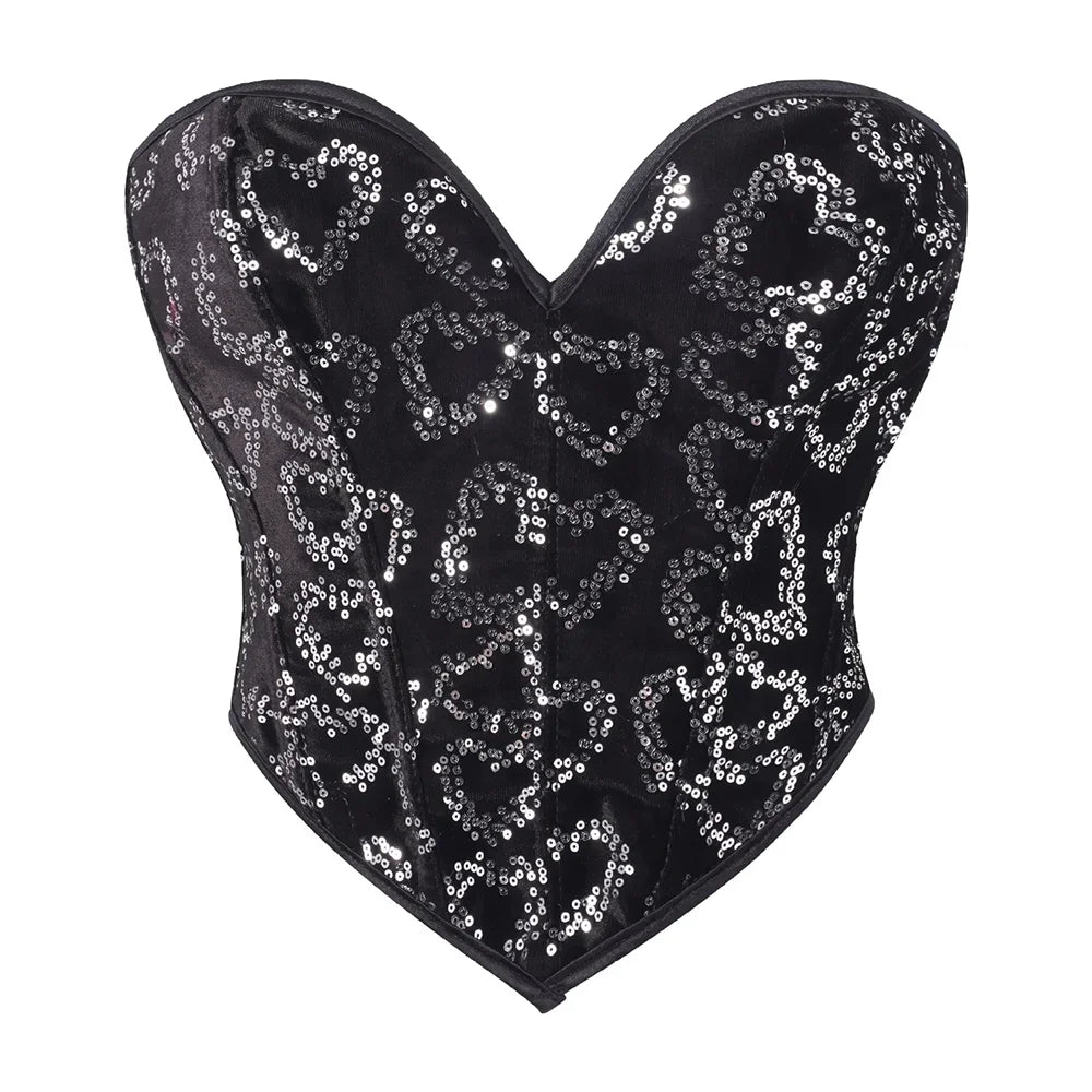 EleganceLace™ Overbust Corset Crop Top with Push-Up Design