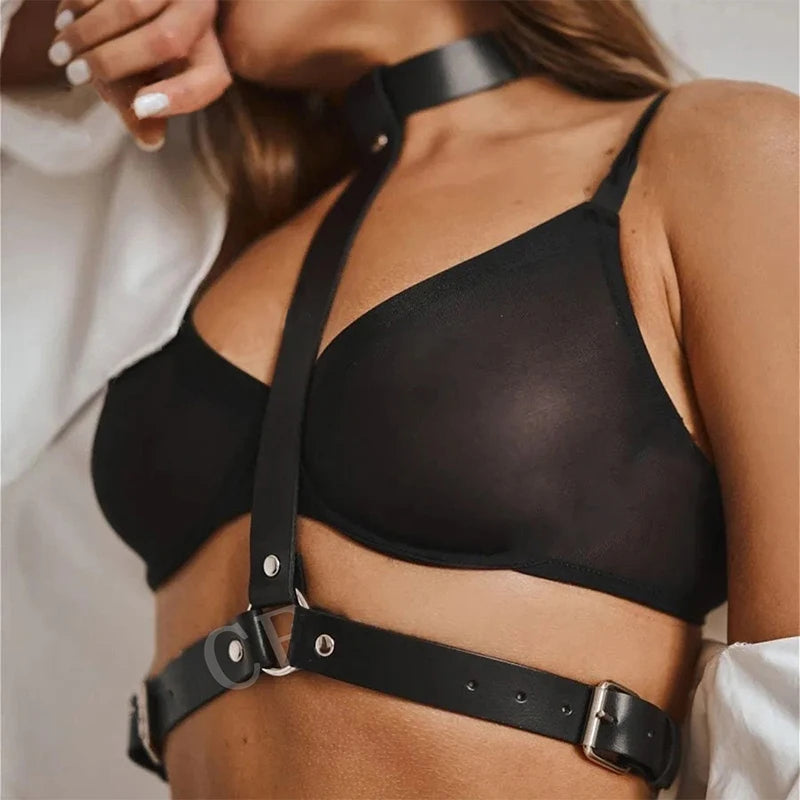 LUSTRA Lockline Leather Cockstrap Harness