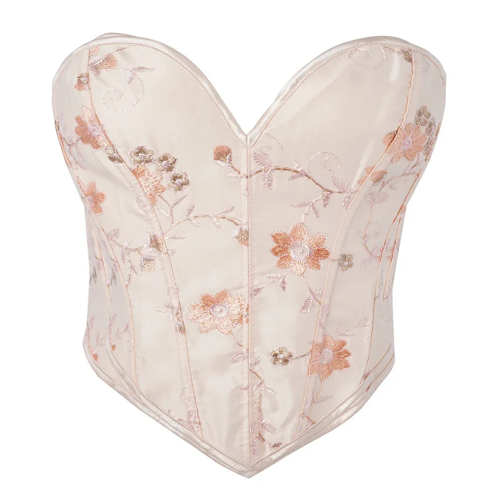 EleganceLace™ Overbust Corset Crop Top with Push-Up Design
