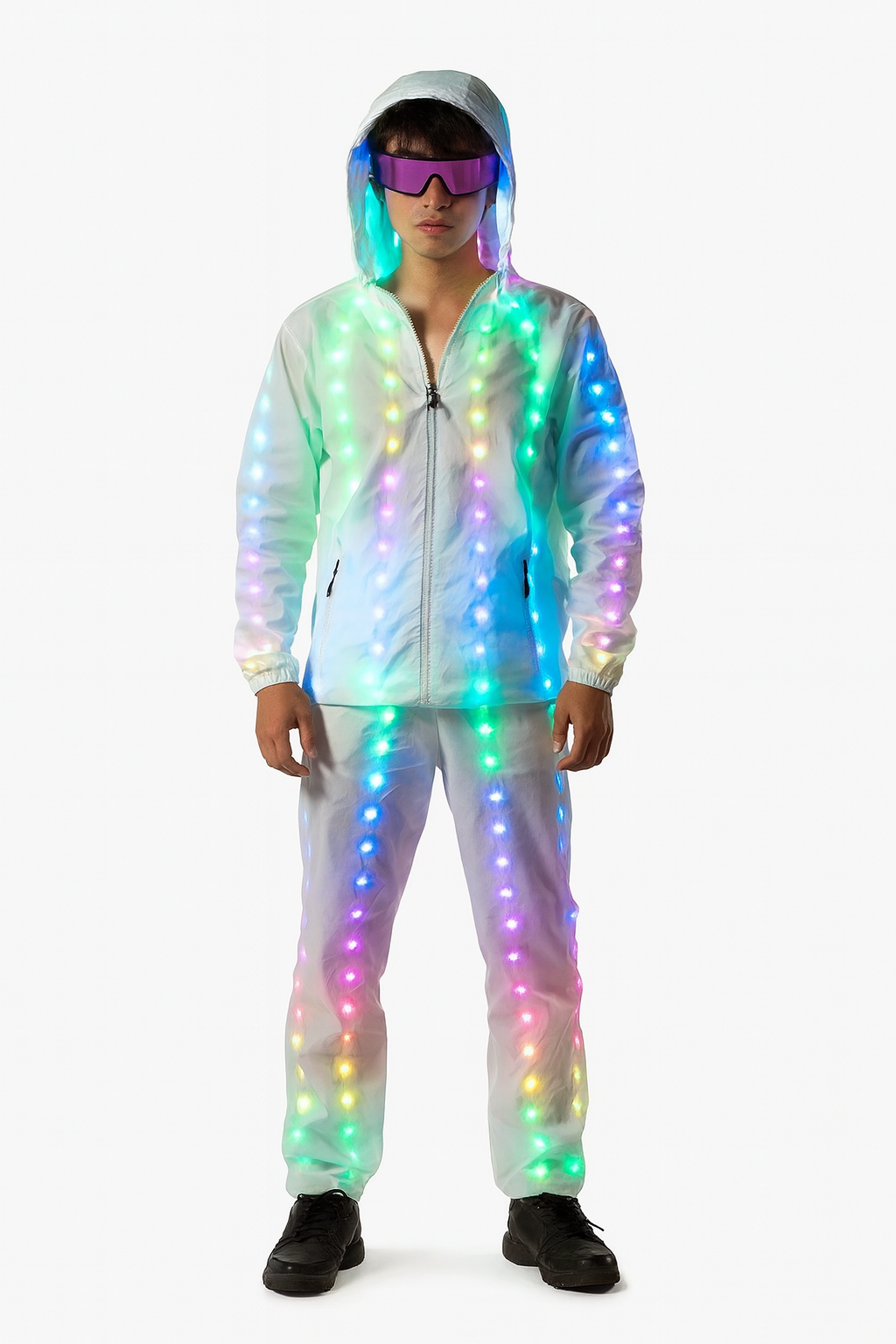 Pixel Glow LED Jacket – Full Color Rave Suit
