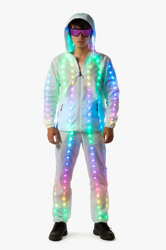 Pixel Glow LED Jacket – Full Color Rave Suit