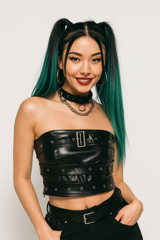 ShadowCore Wrap Vest – Matte Black Chest Belt Crop for Bold Looks