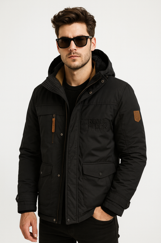 Men's tactical coat jacket knee length durable windproof autumn and winter casual daily wear trendy and versatile men's coat