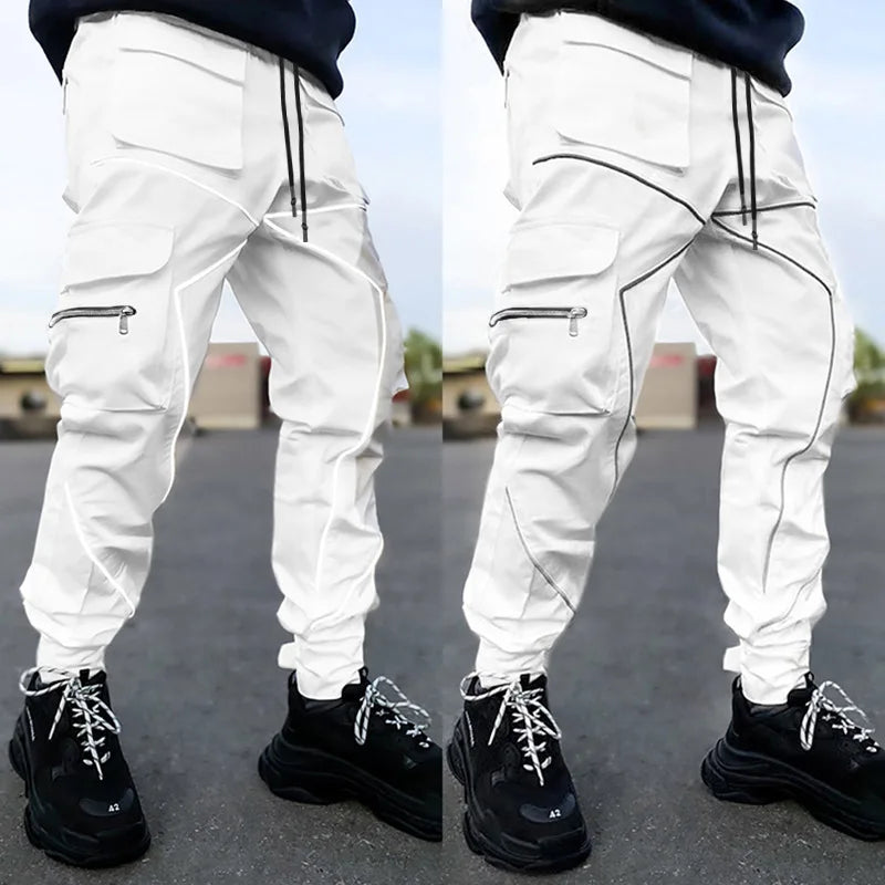 LUMEN Reflective Cargo Joggers — Multi-Pocket