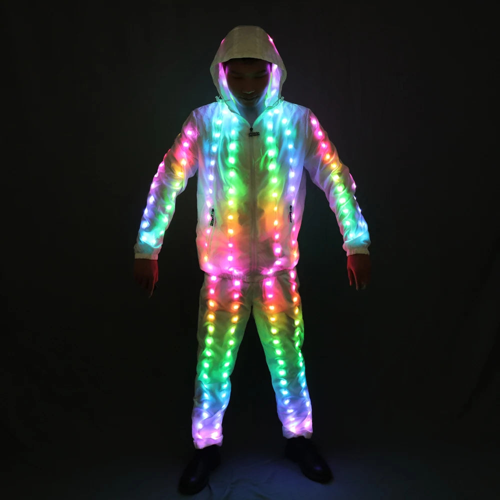 Pixel Glow LED Jacket – Full Color Rave Suit