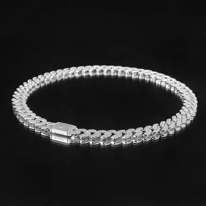 ICE-LINK Cuban Chain — 14mm, 925 Silver, Moissanite (Gold-Plated)