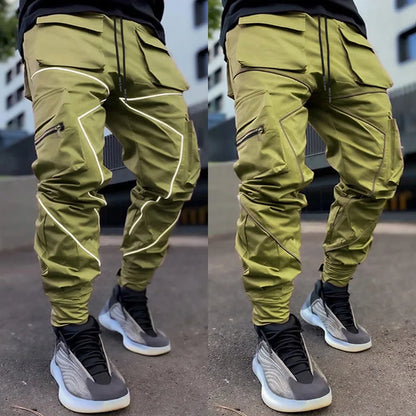 LUMEN Reflective Cargo Joggers — Multi-Pocket