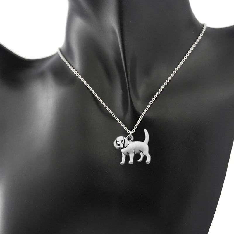 Punk Paws – Cute Beagle & Coonhound Charm Necklace