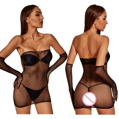 LUSTRA Mesh Babydoll Dress