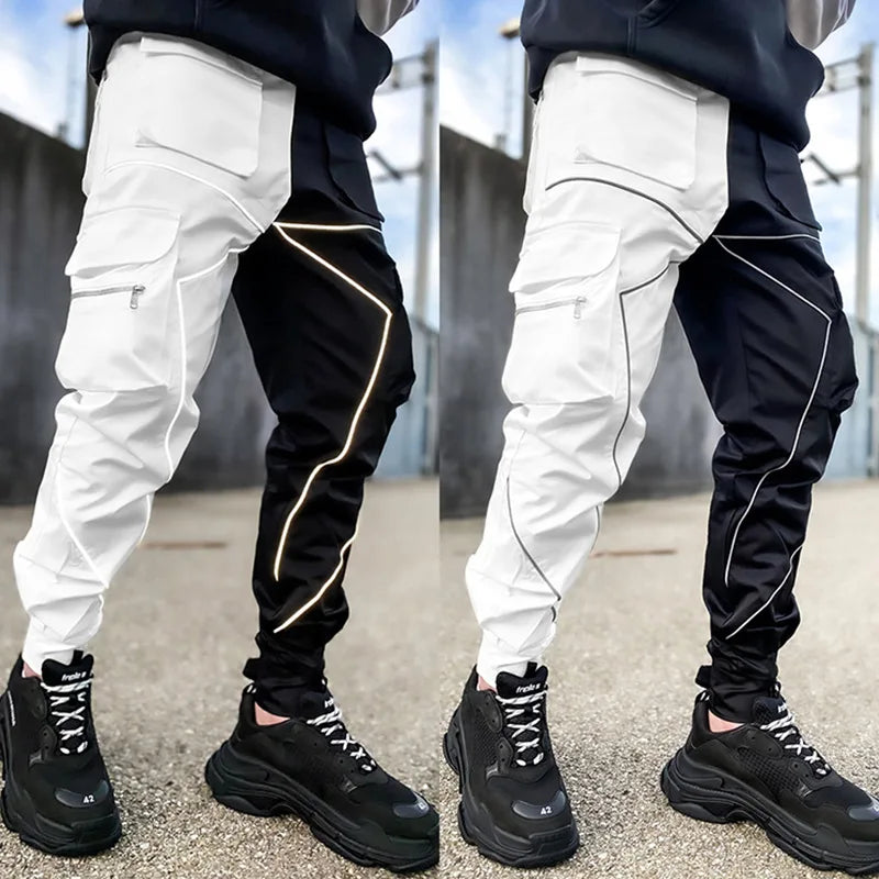 LUMEN Reflective Cargo Joggers — Multi-Pocket
