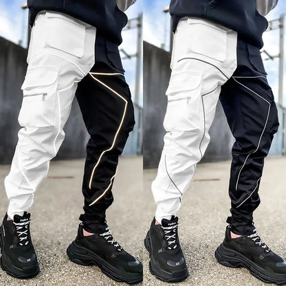 LUMEN Reflective Cargo Joggers — Multi-Pocket
