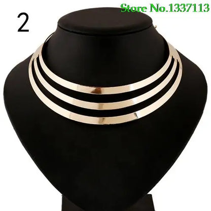 Arcadia Layers – Bold 3-Layer Semi-Circle Choker Necklace