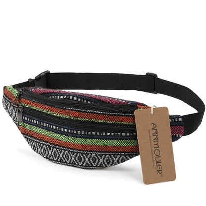 Boho Drift – Multicolor Fabric Waist Bag